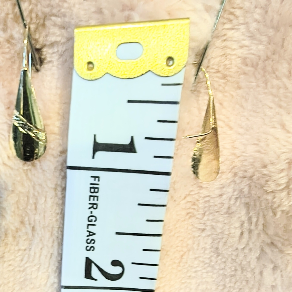 Elegant Gold Drop Earrings - Picture 3 of 6